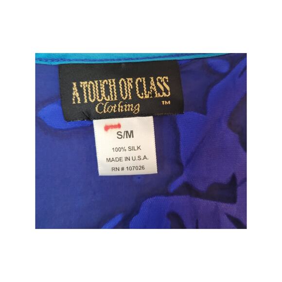 VTG Silk Duster Kimono Jacket Floral Made in USA S/M Soft Goth Luxury Boho - Picture 5 of 6